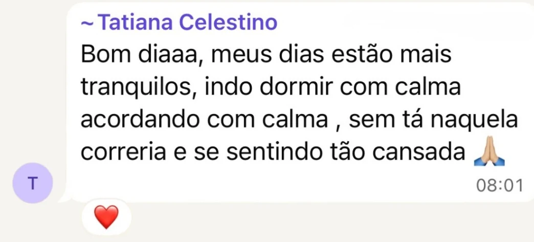 Mensagem de aluna